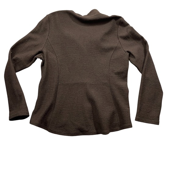 Eileen Fisher Medium Brown 100% Wool Cardigan Jacket Long Sleeve - Picture 5 of 5